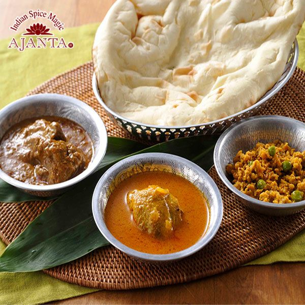 アジャンタ 伝説のカレーセット(カレー3種・ナン1枚付き)｜おとなの