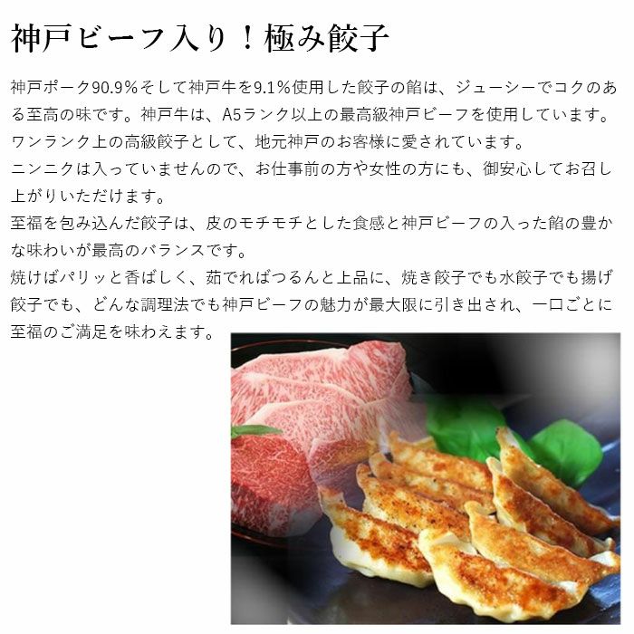 A５ランク神戸ビーフ入り！極み餃子