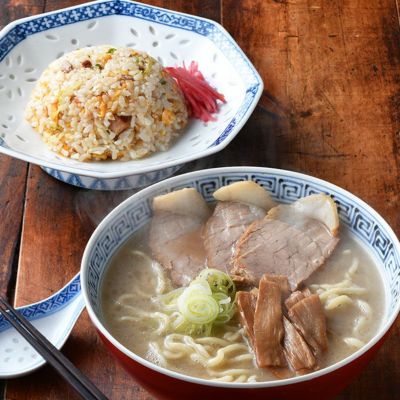 【オーモリラーメン】豚骨醤油ラーメンとコシヒカリチャーハン（各3食入）