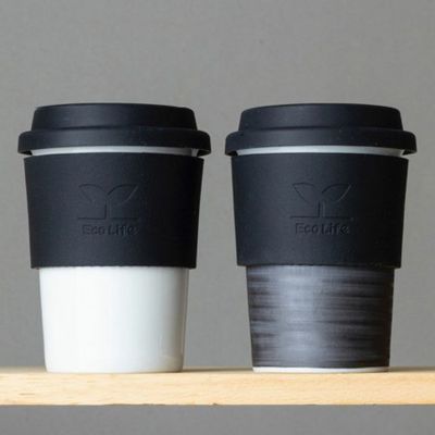 瀬戸焼 Lid-cup（蓋付カップ）白・モノクロ 2個セット
