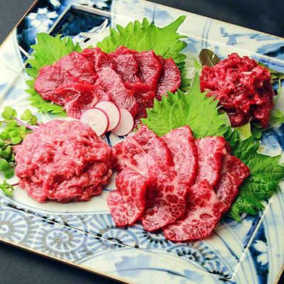 熊本 「千興ファーム」 鮮馬刺しバラエティ4種セット