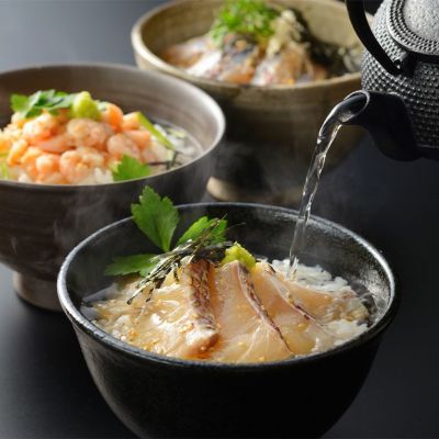 漁師茶漬け5種セット(アジ、タイ、アサリ、エビ、ウニ）